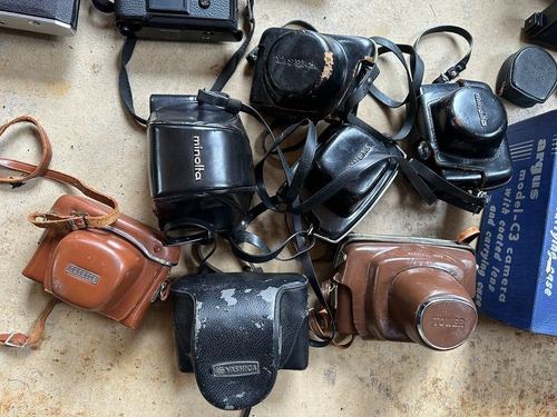 20 Vtg Rare Film SLR Camera Bodies Konica Minolta Yashica Kodak Polaroid Pentax+ - Picture 18 of 19