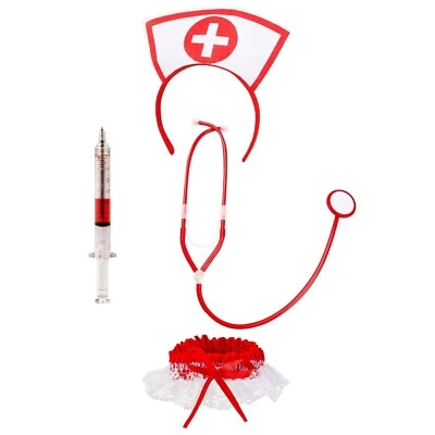 ADULT SEXY NURSE KIT Doctor Halloween Fancy Dress Dressing Up Set Steth Hen Prty