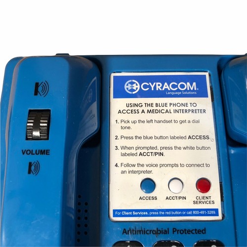 Cyracom VT-801 dual handset Blue MEDICAL phone with Over-the-Phone Translation - Picture 3 of 5