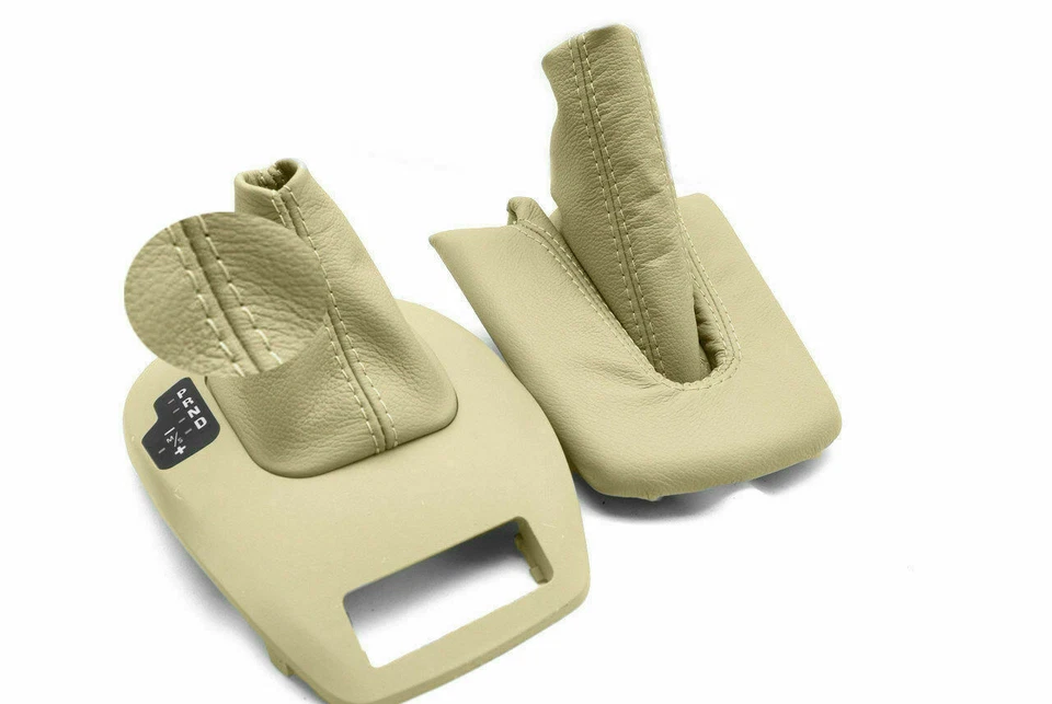 Se adapta a 03-08 BMW M3 Z4 E85 86 vinilo EBrake boot y juego de arranque de cambio automático OEM beige Foto 2 de 4