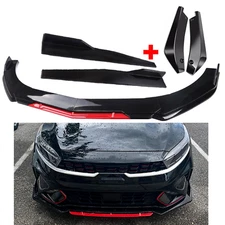 Front Bumper Lip Splitter Spoiler Body Kit + Side Skirt For Kia Forte Sedan