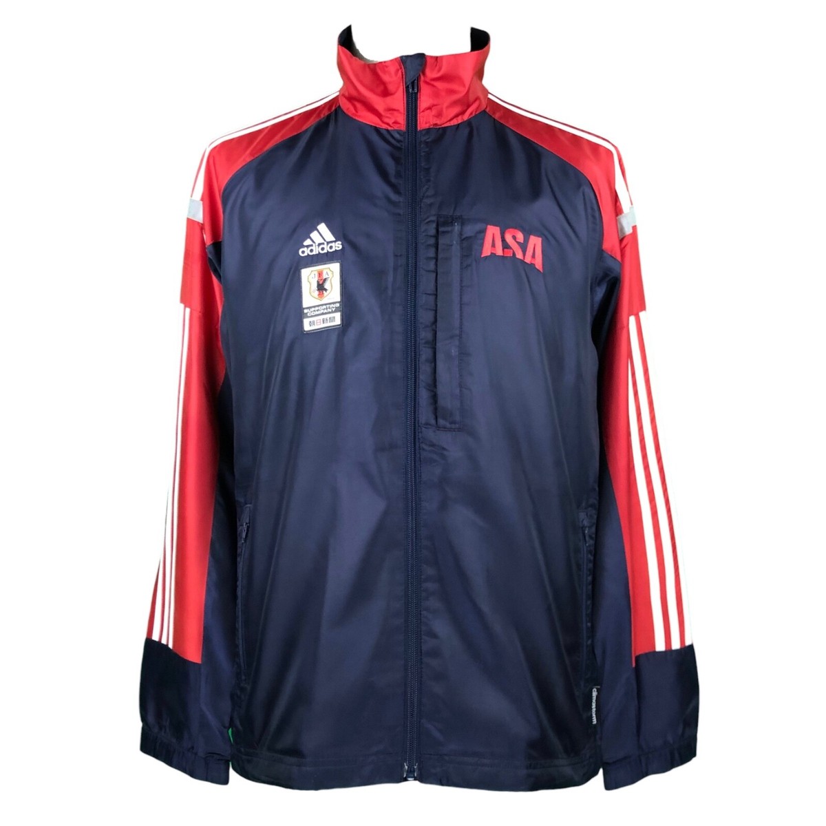 adidas アディダス JFA サッカー ウィンドブレーカー 3XLサイズ 青 adidas ビッグサイズ サッカーチーム ナイロンジャケット ブルー