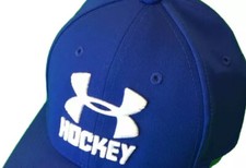 Free Ship UNDER ARMOUR HOCKEY Child Fitted Hat XS/S Blue Classic Elastic NEW