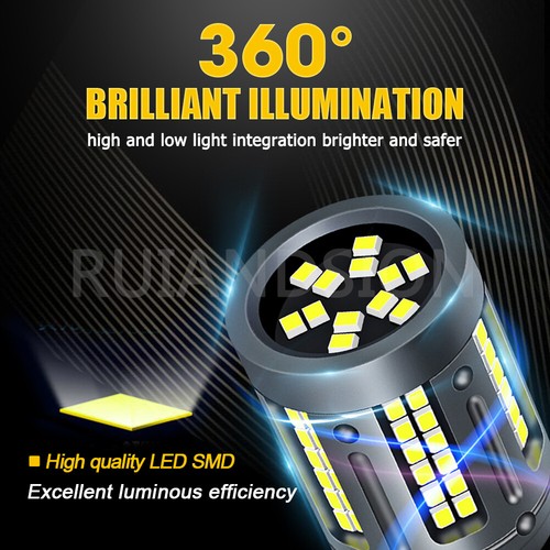 1PC BA20D H6 84SMD LED Motorbike Scooter Headlight Bulb Dual White Beam 10-30V - Picture 4 of 8