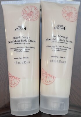 100% Pure BLOOD ORANGE Nourishing Body Cream 8oz Each- 2pack