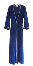 Vintage Vanity Fair Robe Womens Medium Tied Belt Royal Blue Pocket Polyester