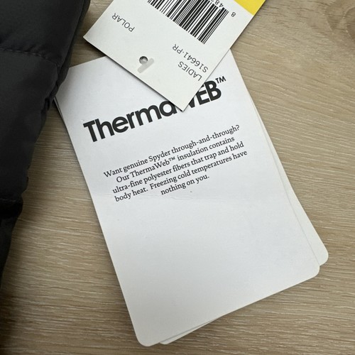 Spyder Polar Thermaweb Puffer Vest Jacket Women's Gray Hooded Medium CompanyLogo - Picture 6 of 13