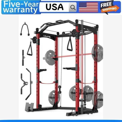 1600LBS Power Cage Multi-Functional Power Racks for Home Gym Cable Crossover