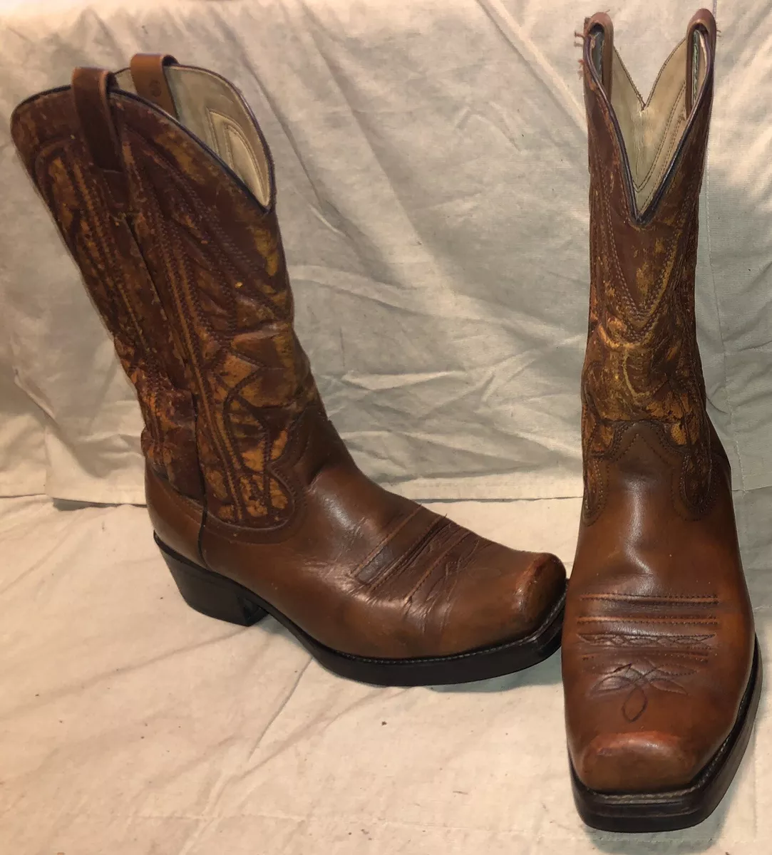 Vintage KNAPP Brown Leather Western Cowboy Boots Men’s Size 11D Made USA