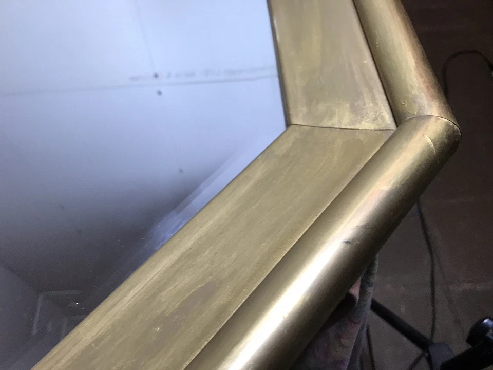 VTG LARGE ETHAN ALLEN GOLD 8 SIDED WALL BEVELED MIRROR 29 3/4 X 41 7/8 X 3/4” - Image 3 of 4