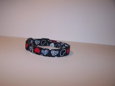 Wet Nose Designs My Love Dog Collar Red  White Hearts on Black Valentines Day