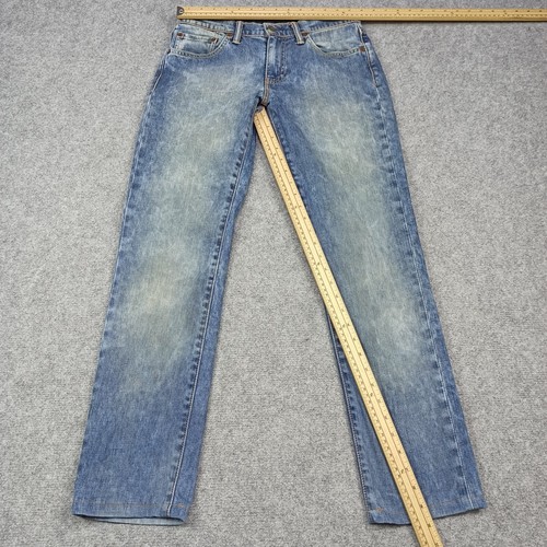 Jeansy męskie Levis 511 W29 L30 slim straight fit niebieskie zamek błyskawiczny mucha strauss 29x30 - Zdjęcie 6 z 12