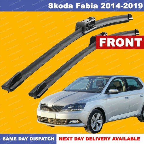 For Skoda Fabia 1422 Slim Top Front Windscreen Aero Wiper Blades SET