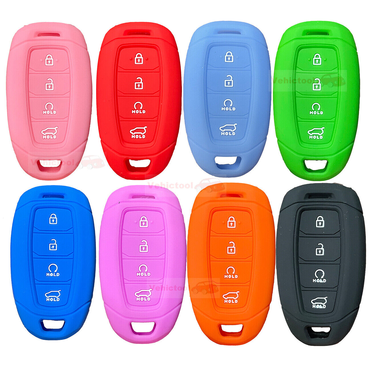 Fit HYUNDAI i30 N Line Kona Elantra 4 Button Remote Key Fob Silicone Case  Cover