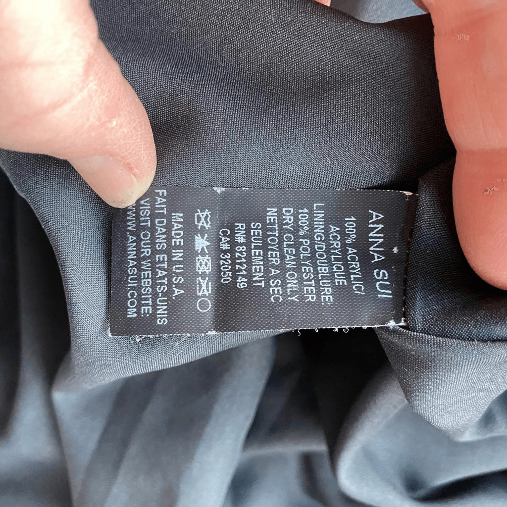 Anna Sui Designer Dress Black & Cream Knit Fit & … - image 7