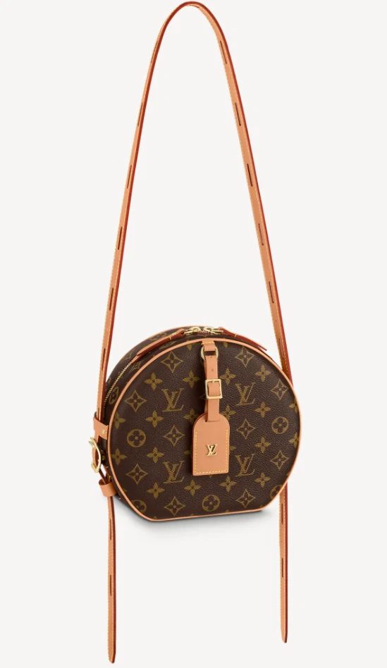 LOUIS VUITTON 2018 Boite Chapeau MM brown LV monogram rounded crossbody bag