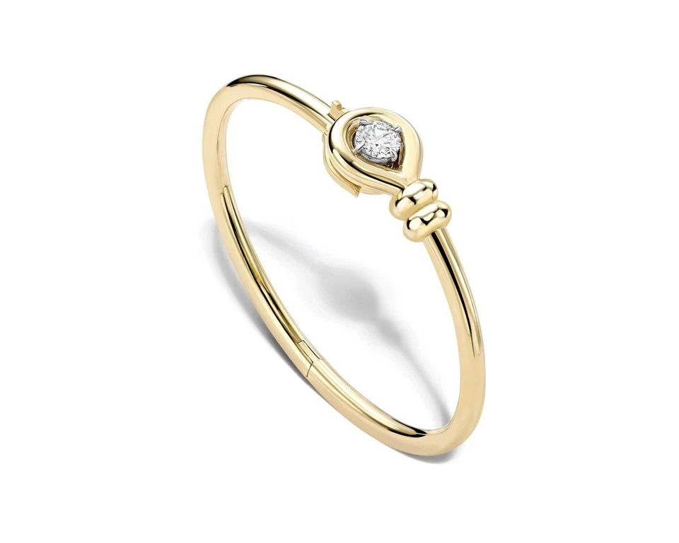 18k Yellow Gold Knot 1.30ct Round VS-GH GIA Certified Lab Grown Diamond Bangle - Image 3 of 4