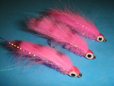 FLY FISHING FLIES Pink RABBIT ZONKER STREAMERS size #6