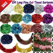 Christmas Tree Decorations, 2M Chunky Tinsel Garlands, Xmas Home Party Favours