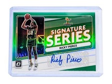 2020-21 Panini Donruss Optic Signature Series Green #SS-RPI Ricky Pierce Bucks