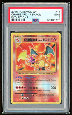 2016 CHARIZARD REVERSE FOIL XY EVOLUTIONS PSA 9 MINT #11 POKEMON