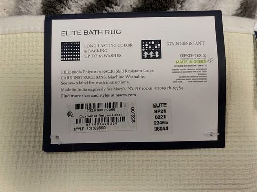 Charter Club grau Tri-Streifen Elite Badteppich Größe 19" x 34" - Bild 2 von 2
