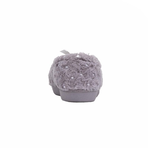 The Slipper Company Womens Slippers Grey Faux Fur Moccasin Loretta SIZE - Picture 4 of 8