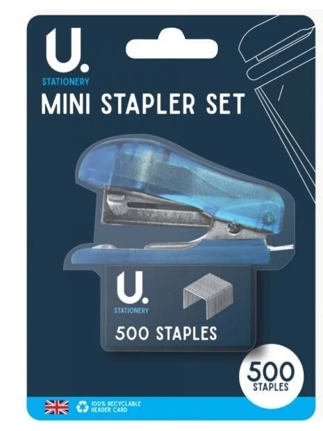 Mini Stapler U.Staple Mini Stapler Set with 500 Staples Back to school college - Picture 2 of 5