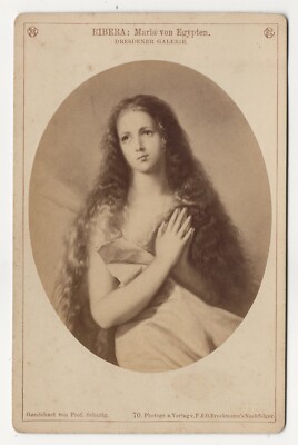 St. Agnes in Prison Jusepe de Ribera painting, cabinet card photo history 1870s