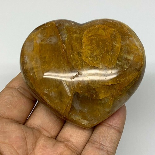 193.9g,2.5"x2.8"x1.2" Natural Orange Quartz Heart Crystal Reiki Energy,B3464 - Picture 4 of 11