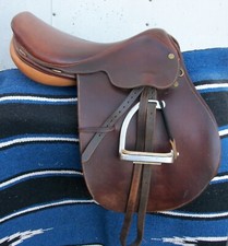 Collegiate 16.5in Medium Tree Adult Leather English Horse Saddle Newmarket Brown