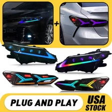 RGB Headlights Tail Lights For Toyota Camry 2018-2024 Start Animation Sequential