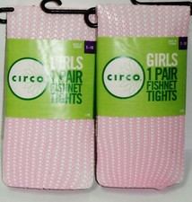 2 CIRCO Girls Fishnet Tights SZ 7-10 Height 48" To 55" Weight 55-72 lbs PINK