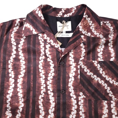 $645 Nicholas Daley Brown Aloha Camp Shirt Made in Japan Mens Size Small