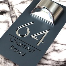 Laser House Number Plaques Personalised House Signs LED Solar Light Door Signs