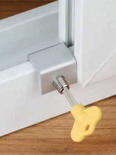 1pc Window & Door Limiter Lock - Anti-Theft Safety Lock with Plastic Key-NEW
