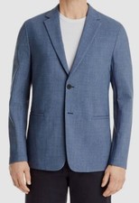 Theory Men's Blue Slim-Fit Melange Print Blazer Suit Sport Coat Jacket Size 38