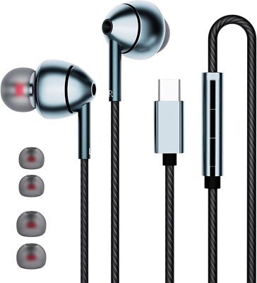 Auriculares USB-C para Samsung Galaxy S24 S23 S22 S21 S20 A54 A53 iPhone Pixel 6