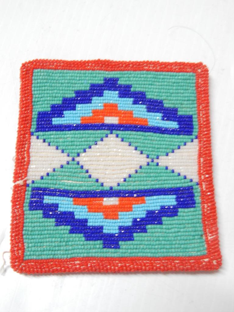 VINTAGE MID CENTURY YAKIMA PLATEAU INDIAN BEADED BOTH SIDES PANEL BAG  POUCH