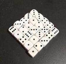 Games Workshop White D6 Dice x25 40K AoS LOTR OldWorld Warhammer