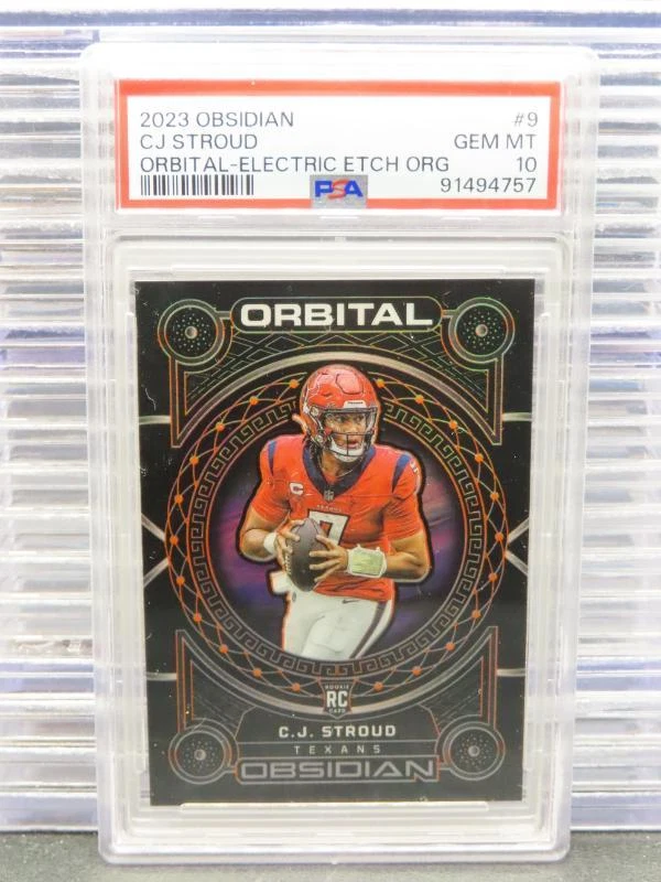 CJ Stroud Panini Obsidian Orbital #9 Electric Etch Orange