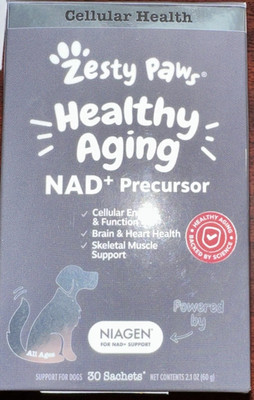 Zesty Paws NAD+ Precursor Supplement for Dogs Niagen for Healthy Aging Exp 03/26
