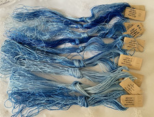 Edmar Needlepoint Embroidery Threads Blues Lot of 9 Rayon 24m Made in USA