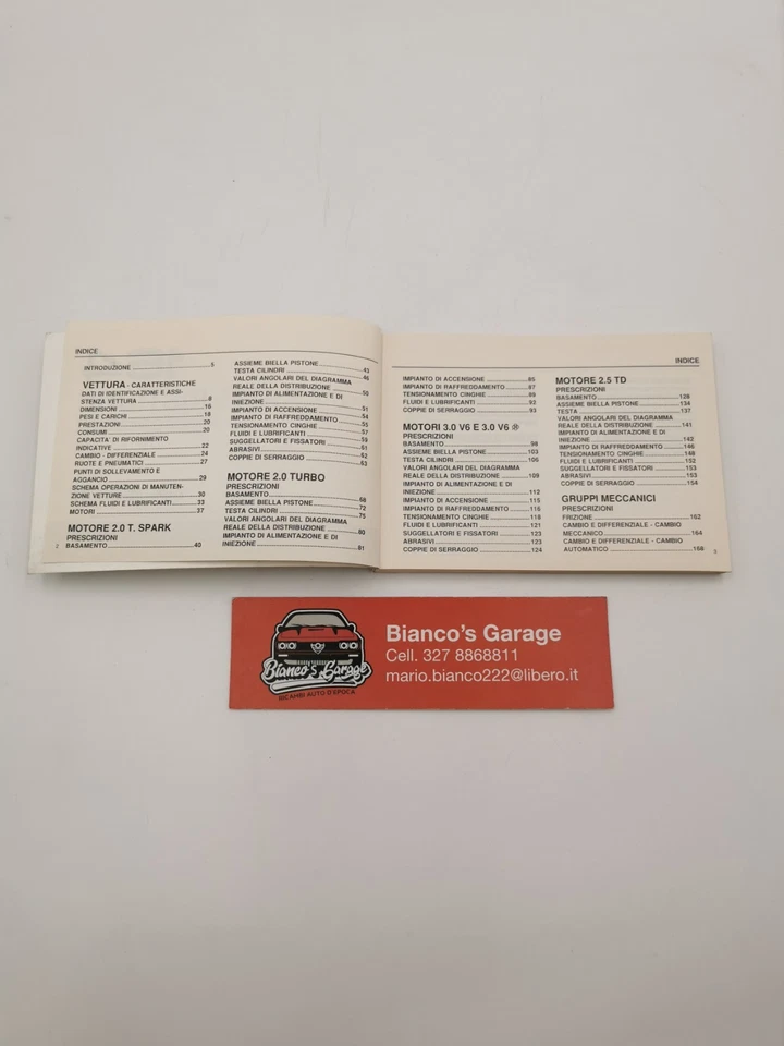 Libretto caratteristiche e prescrizioni Alfa Romeo 164 - Immagine 2 di 4