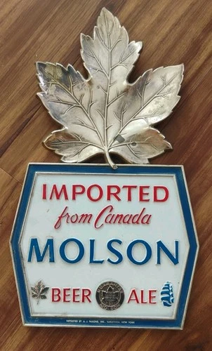 Vintage Molson 14” X 8" Plastic Beer Sign