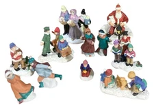 Mixed Lot (12) Assorted Porcelain / Ceramic Christmas Village Figures