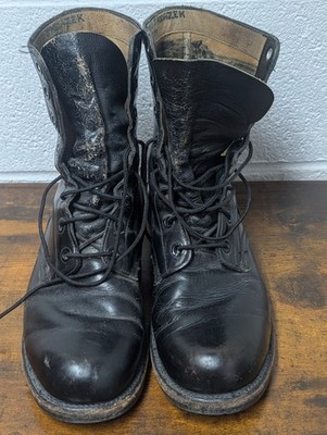 BF Goodrich Vintage Men’s Black Leather Cap Toe Combat Military Boot 1960s BF Goodrich Military Combat Boots Black Leather main image 2