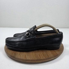 Gucci Horsebit Loafers Shoes Mens Sz 10 D Black Leather Slip On Dress Italy