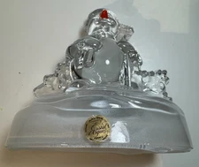 Cristal d'Arques 24% Lead Crystal Musical Frosty The Snowman Figurine FRANCE