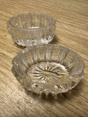 Set of 2 George Duncan & Sons EAPG No. 42 MARDI GRAS Oval Open Salt c. 1899